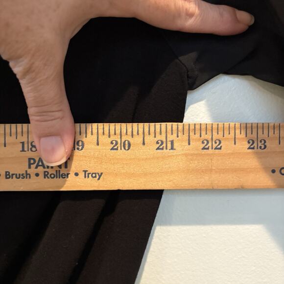 Chico’s Tunic Top Women Large (2) Black Ruffle Tiered Chiffon Elastic Waist - Picture 11 of 13